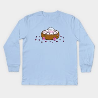 Valentine's Day Donut Car with Heart Sprinkles Kids Long Sleeve T-Shirt